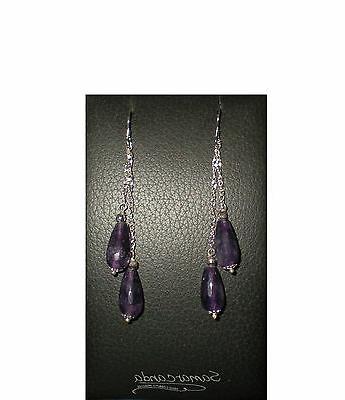 orecchini pendenti in ametista con amo in