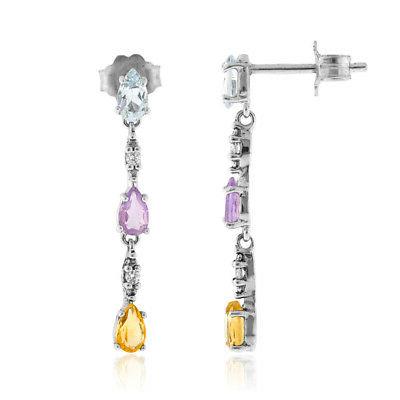 orecchini pendenti in argento con pietre naturali