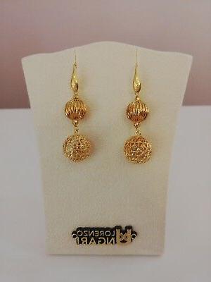 orecchini pendenti in bronzo placcato in oro