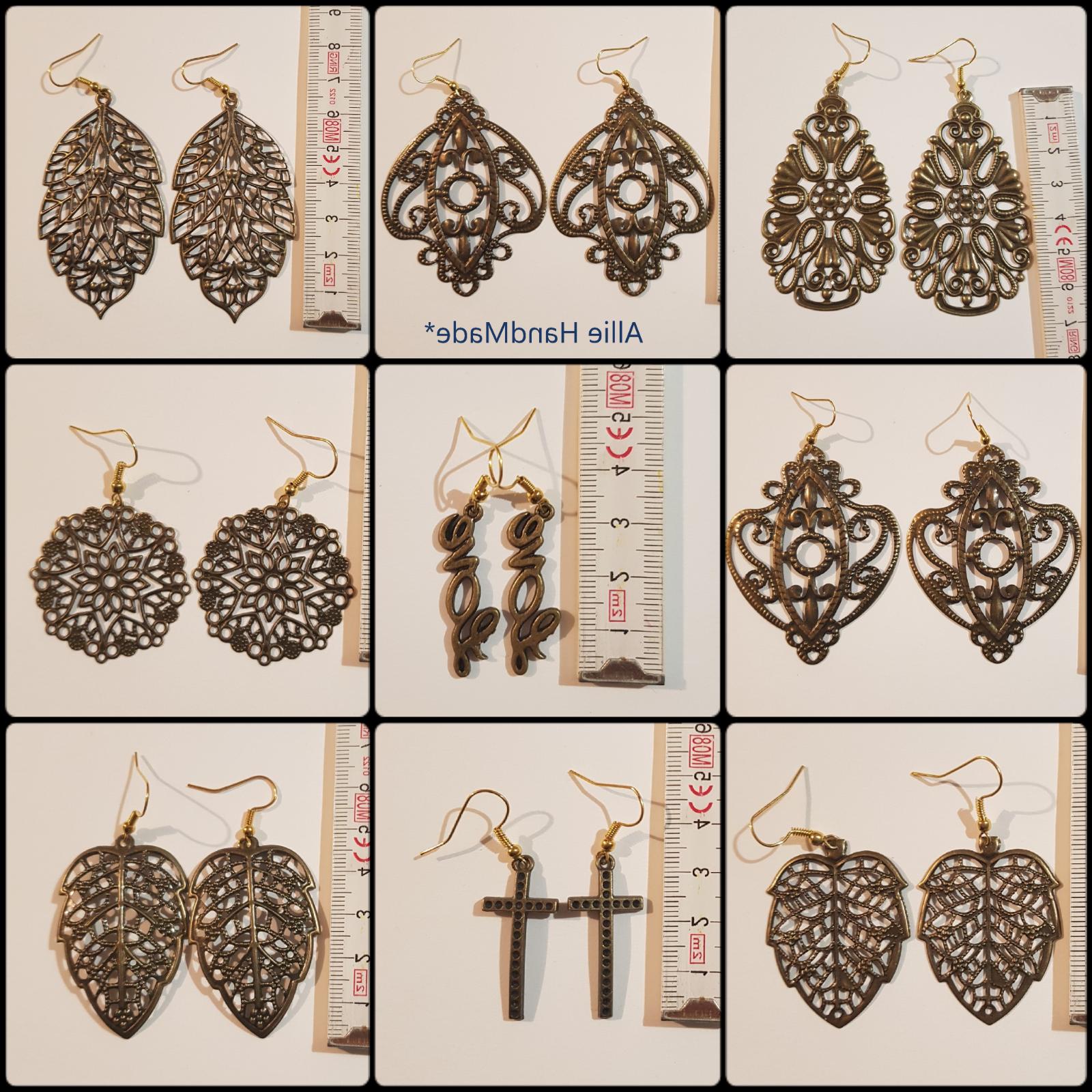 orecchini pendenti in filigrana bronzo a forma