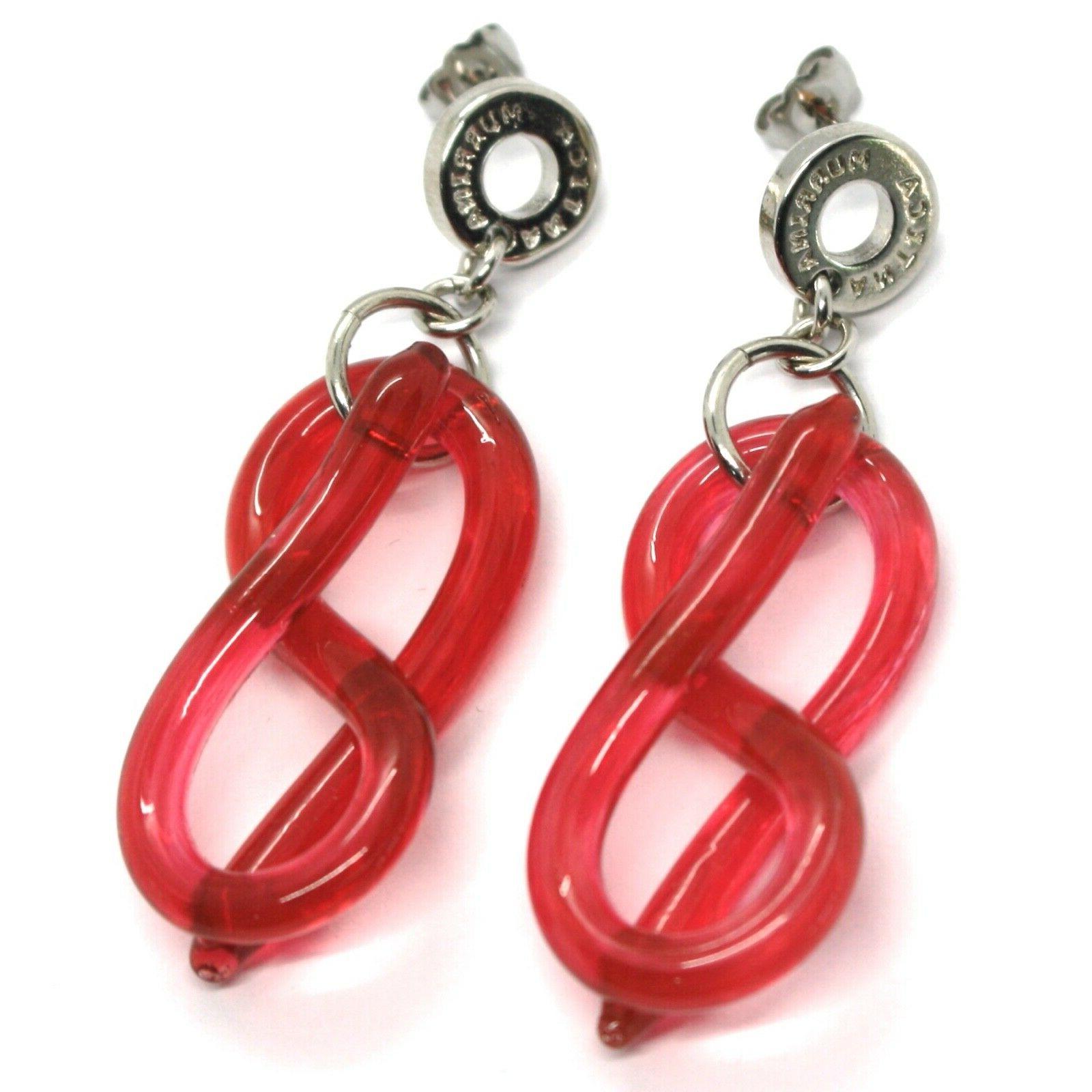 orecchini pendenti infinito nodo rosso murano 5