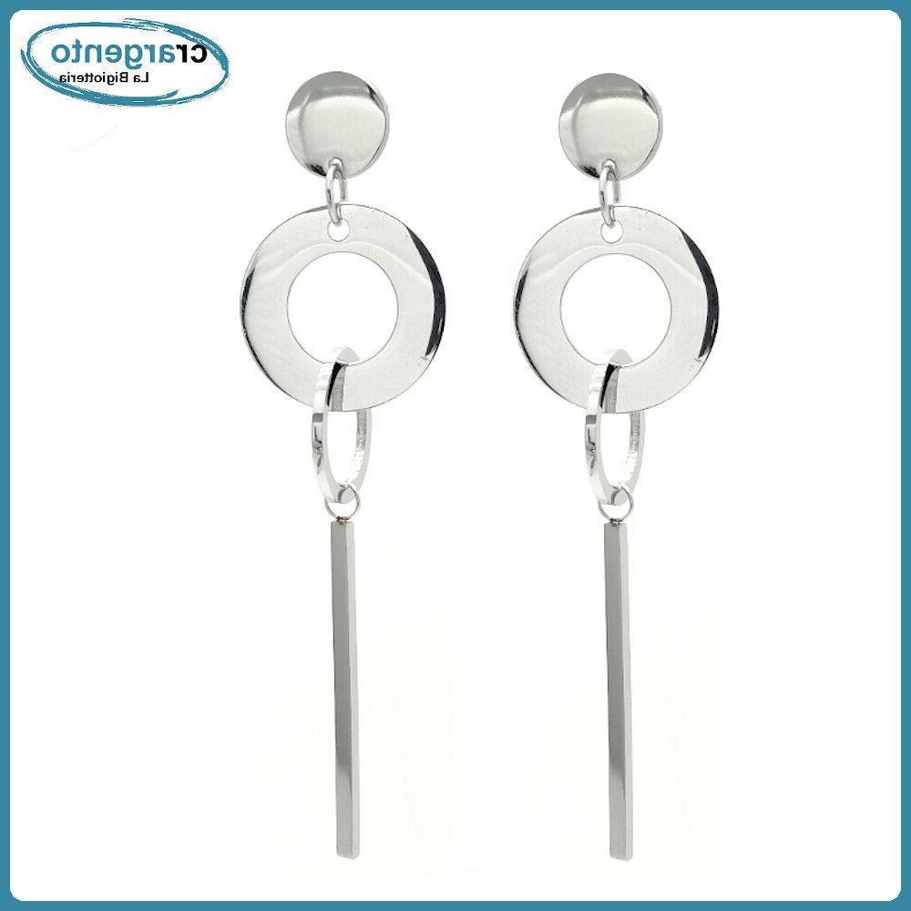 orecchini pendenti lunghi donna bigiotteria acciaio inox