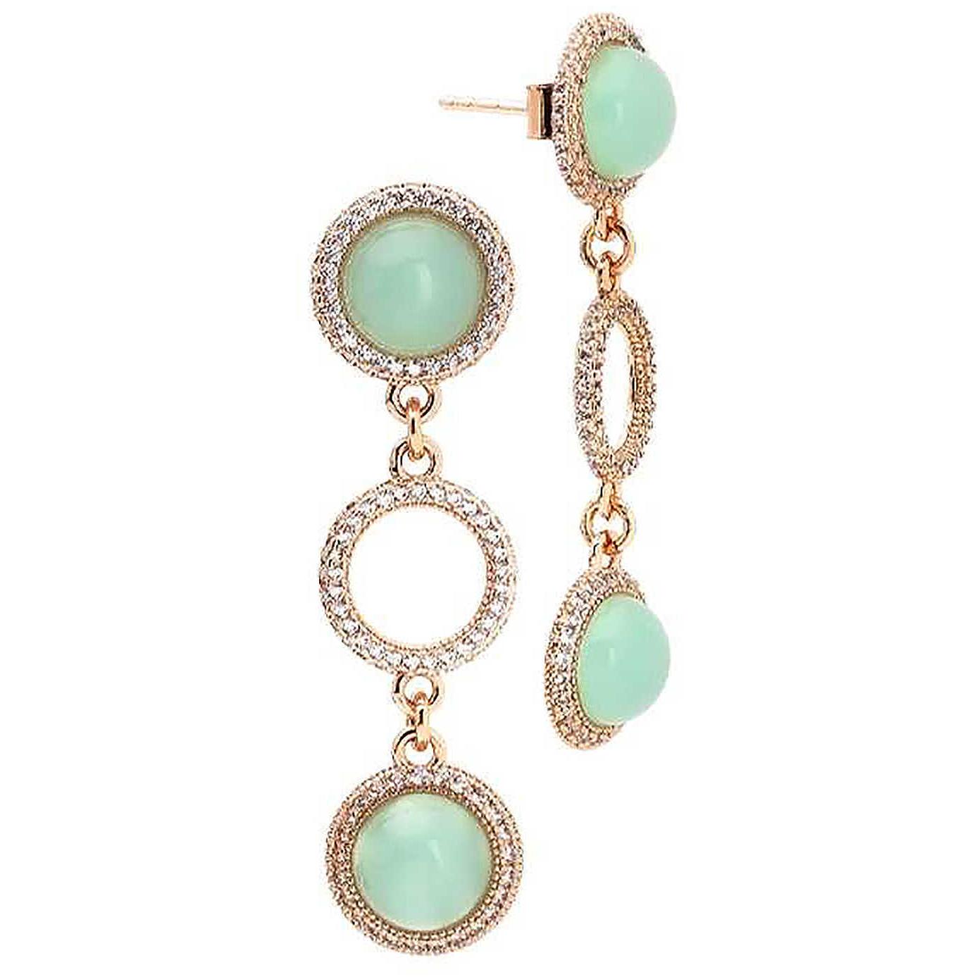 orecchini pendenti lunghi donna xor486rs pietre verde