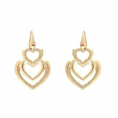 orecchini pendenti monachina ottone rosato cuori nel