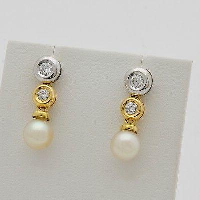 orecchini pendenti oro 18 kt con diamanti