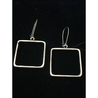 orecchini pendenti quadrati in bronzo