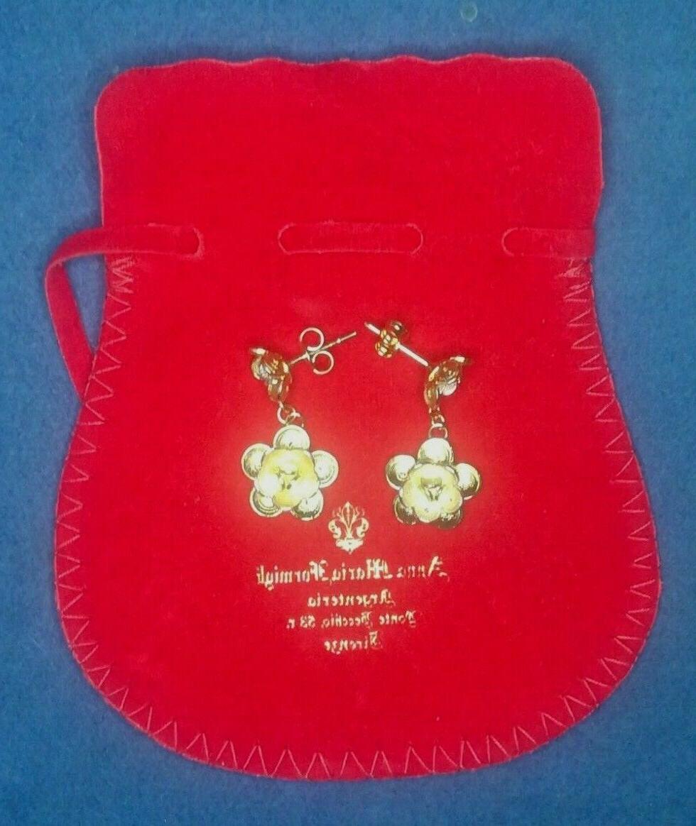 orecchini pendenti rose argento 925 placcato oro