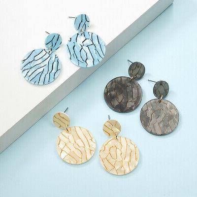 orecchini pendenti rotondi doppi geometrici acrilici orecchi