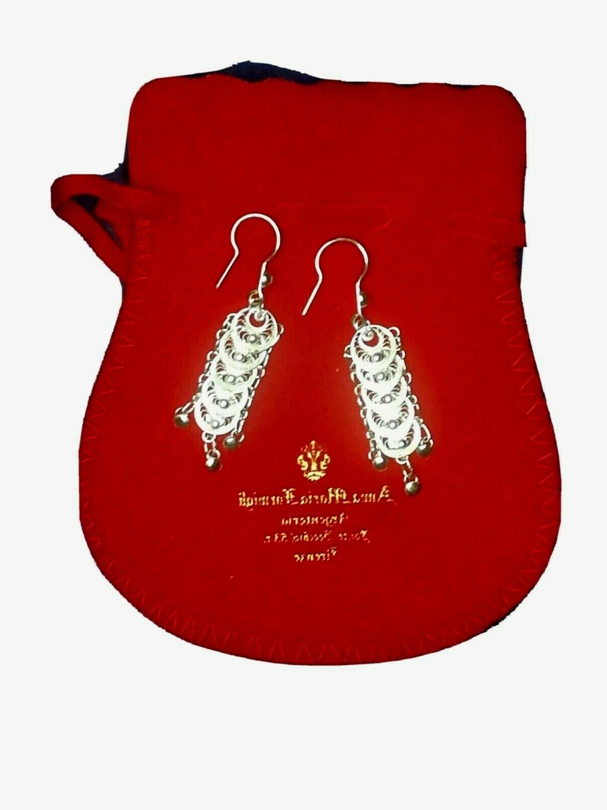 orecchini pendenti snake argento 925 bicolore filigrana