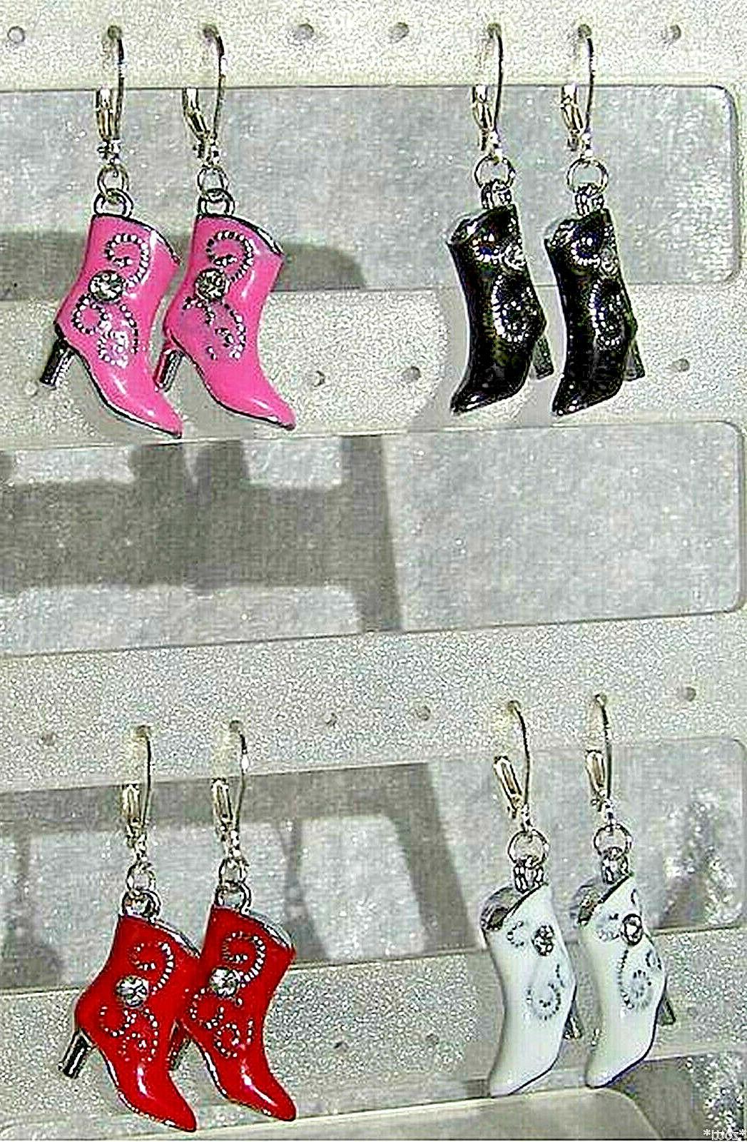 orecchini pendenti stivali da cowboy con strass