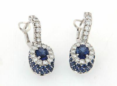 orecchini pendenti zaffiro pave diamanti