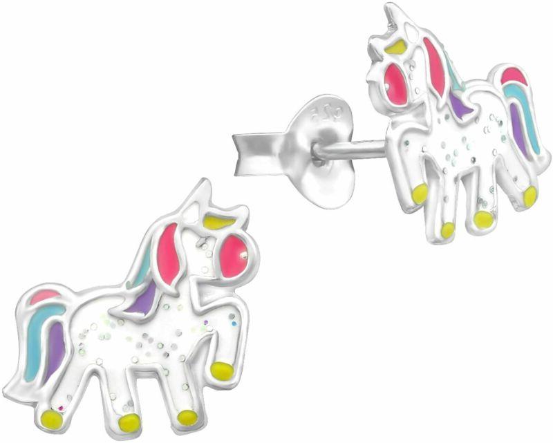 orecchini per bambina motivo unicorno multicolore in