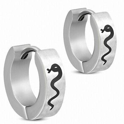 orecchini per uomo in acciaio serpente cinese