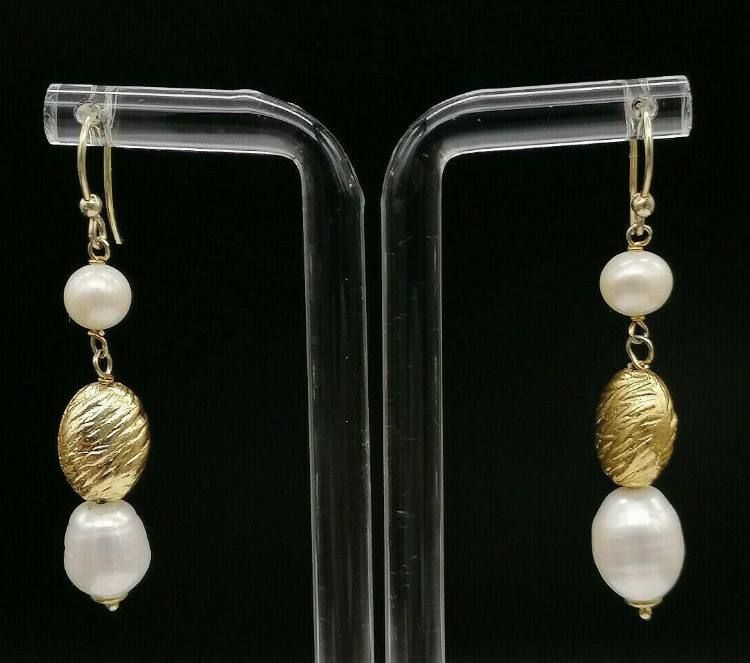 orecchini perle barocche vere pendenti e argento