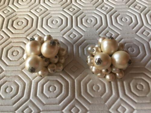 orecchini perle bianche vintage con clips