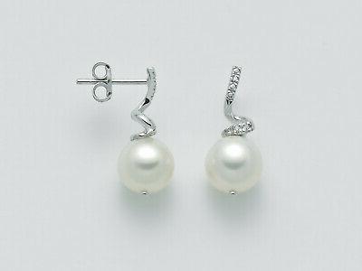 orecchini perle e diamanti in oro bianco