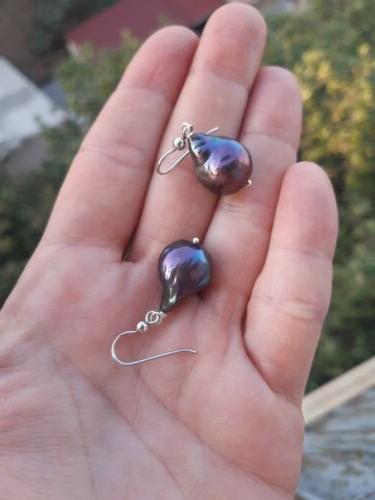 orecchini perle nere e argento 925