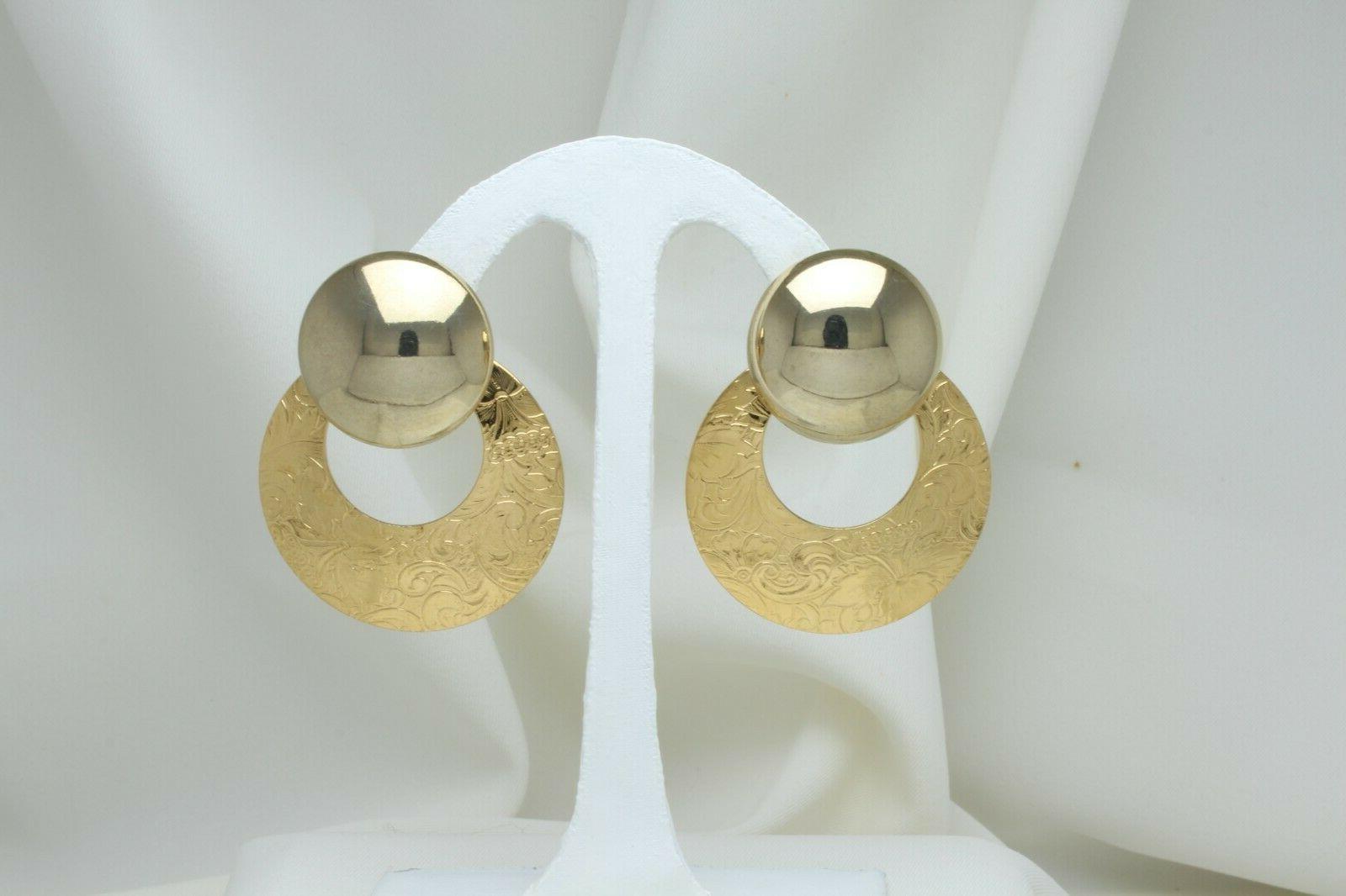 orecchini pierced pendenti dorati anni 80 bigiotteria