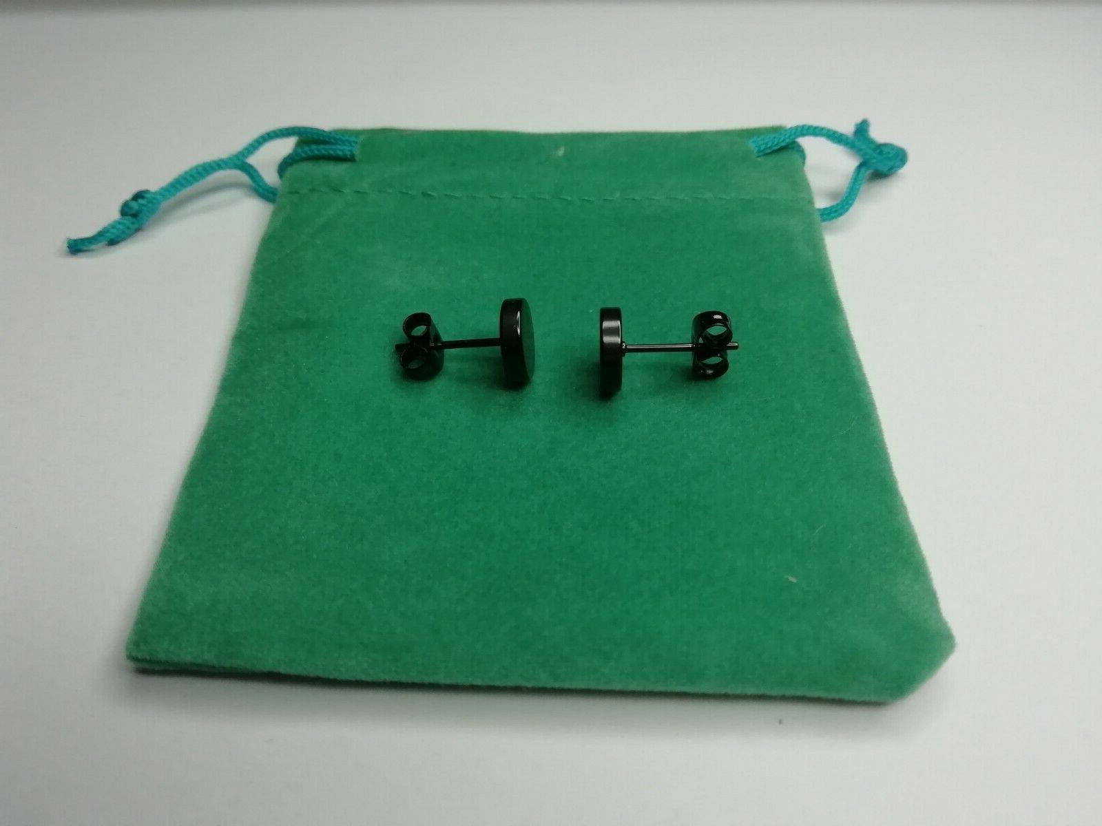 orecchini piercing finto dilatatore nero a bottone