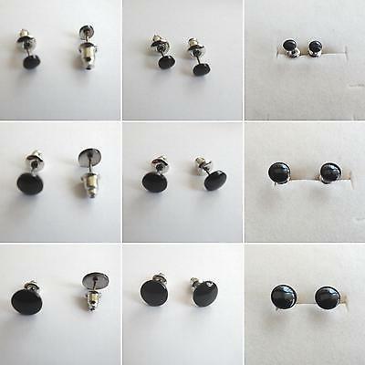 orecchini piercing uomo in acciaio nero disco
