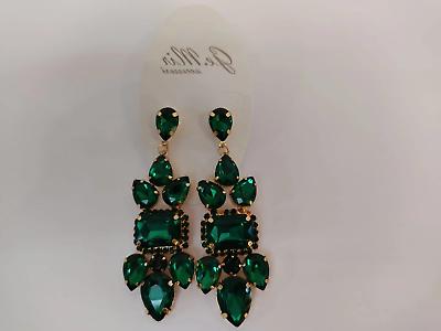 orecchini pietre swarovski verde smeraldo