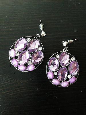 orecchini pl oro argento pendenti vintage ametista