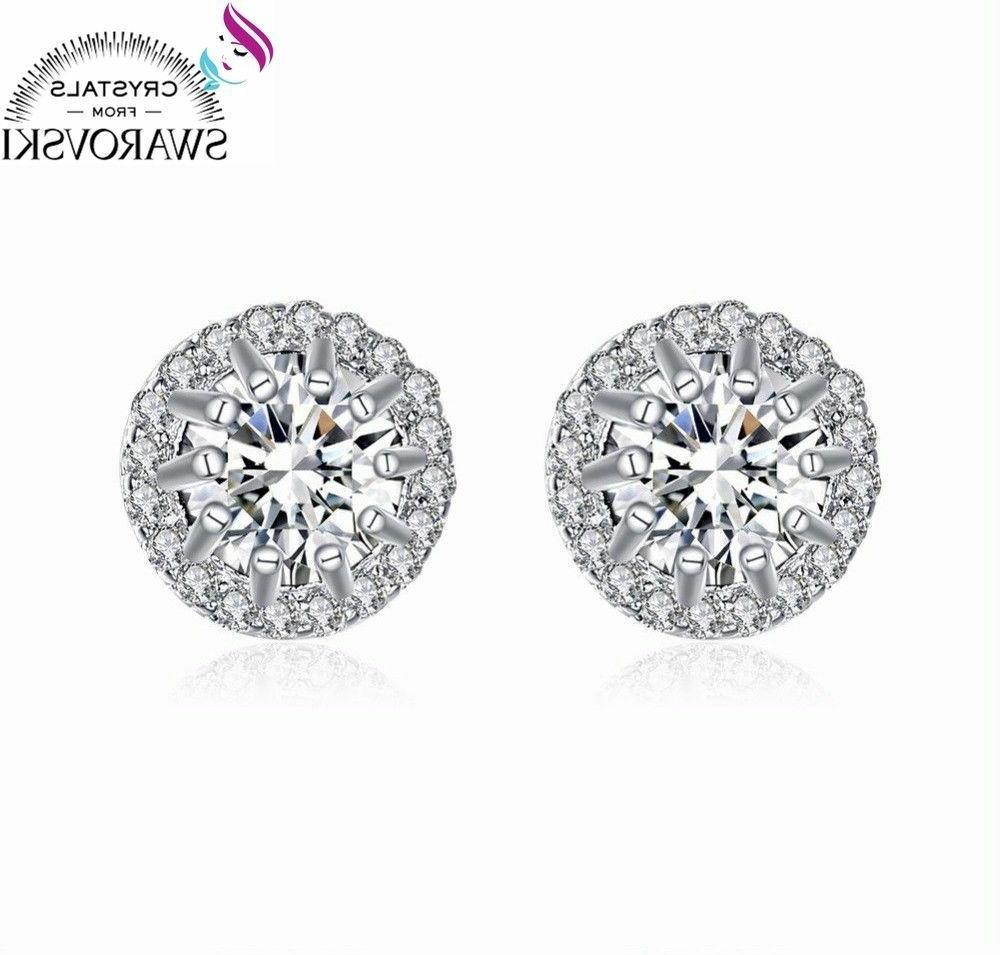 orecchini placcati oro bianco 18k e cristalli