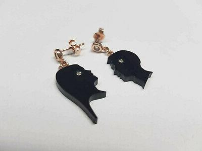 orecchini plexiglass neri testa uomo donna michela