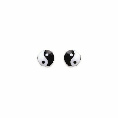 orecchini pulci ying yang argento massiccio 925