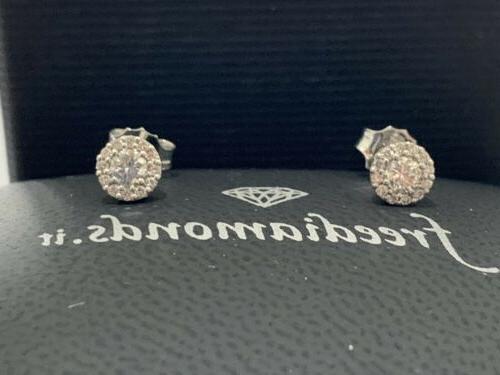 orecchini punto luce oro bianco 18 kt