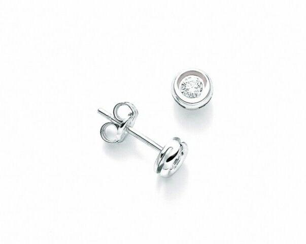 orecchini punto luce oro bianco 18 kt