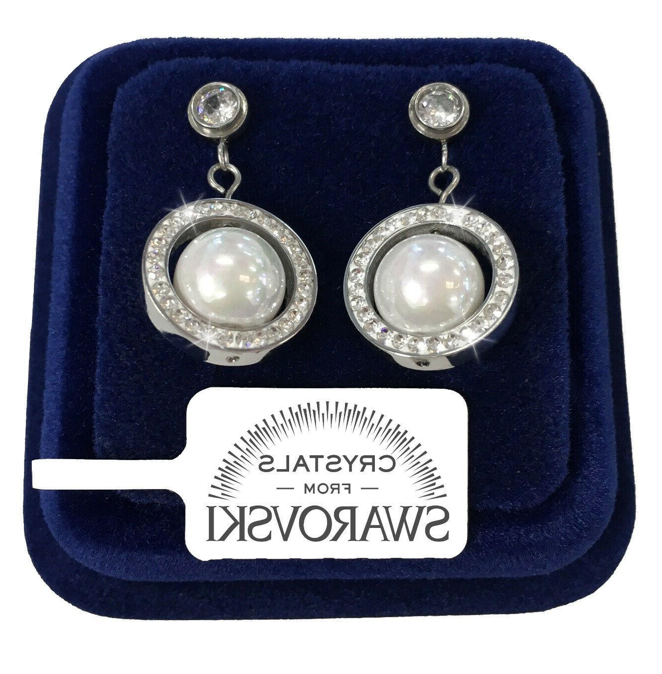 orecchini punto luce perla donna acciaio con