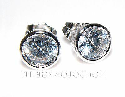 orecchini punto luce zircone brillante 8mm cipollina