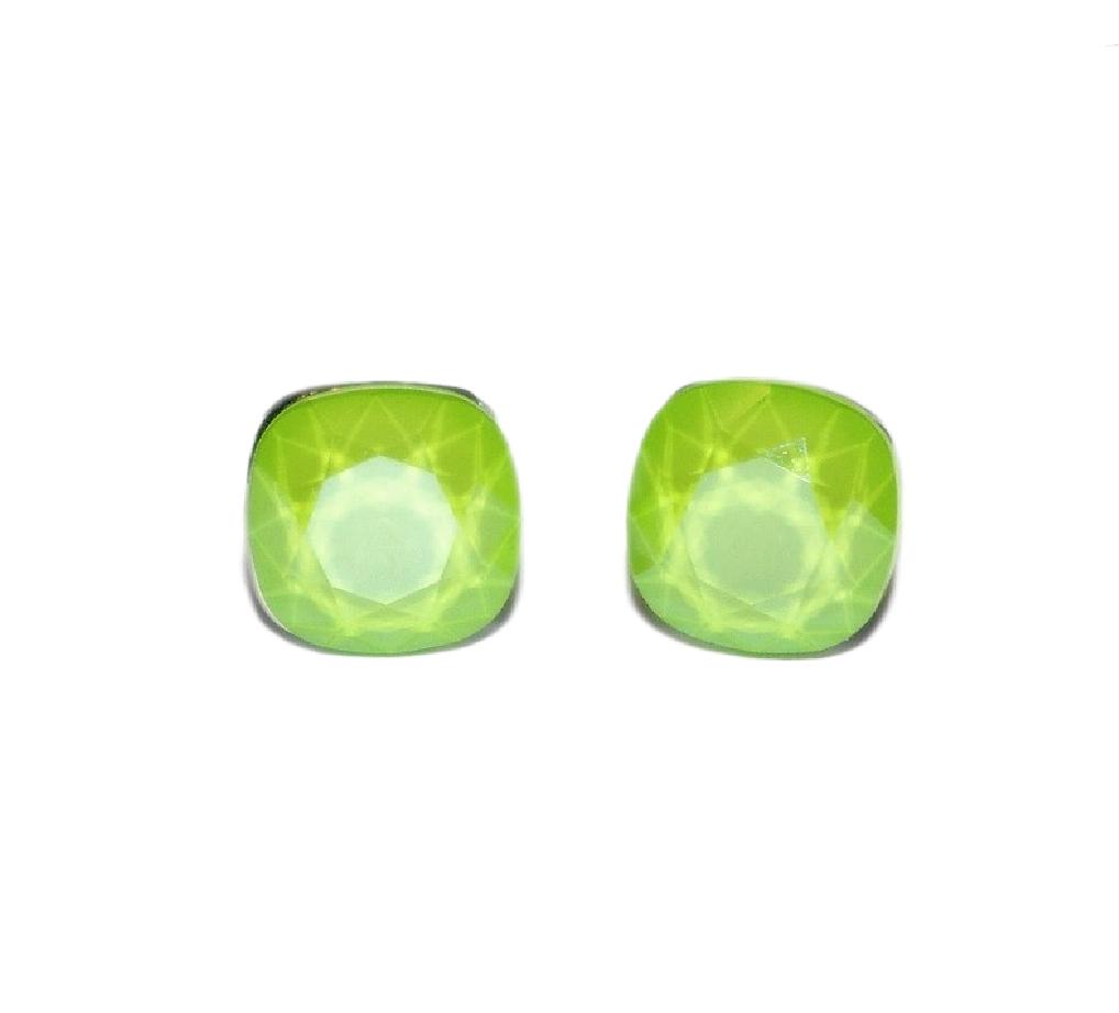 orecchini quadrati cristallo swarovski limone verde