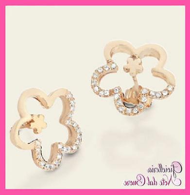 orecchini quadrifoglio in oro rosa 18k diamanti