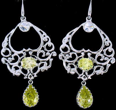 orecchini quarzo citrino zirconi argento magna grecia