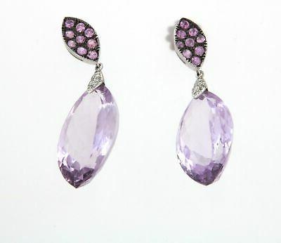 orecchini quarzo zaffiro diamanti ancora