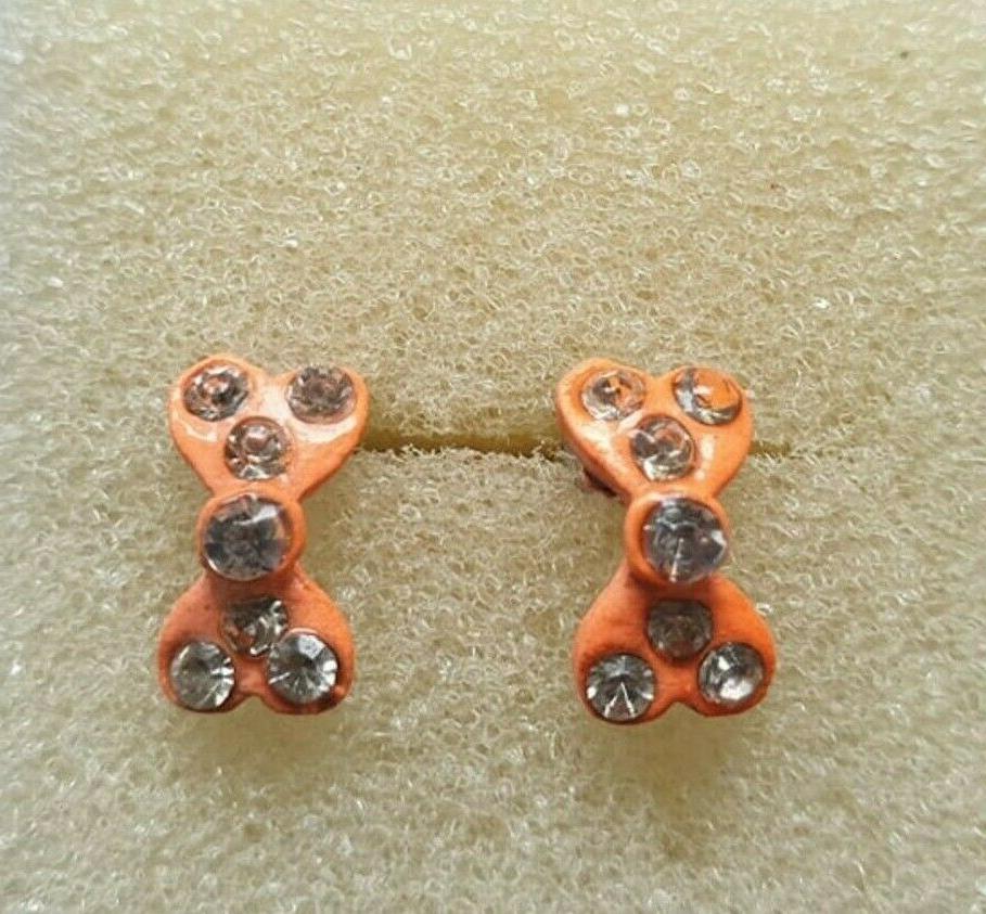 orecchini ragazza bambina donna fiocchetti arancio fluo