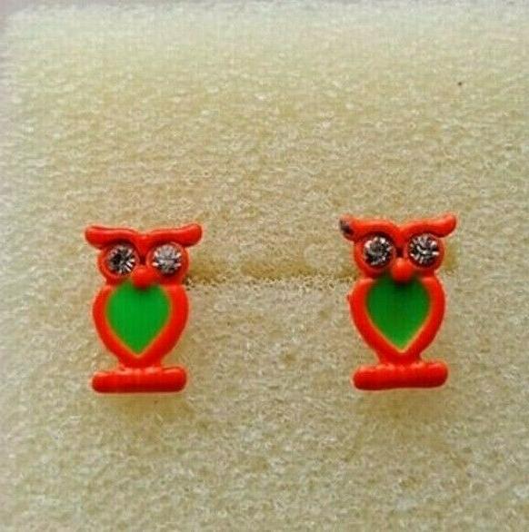 orecchini ragazza bambina donna gufetti portafortuna arancio