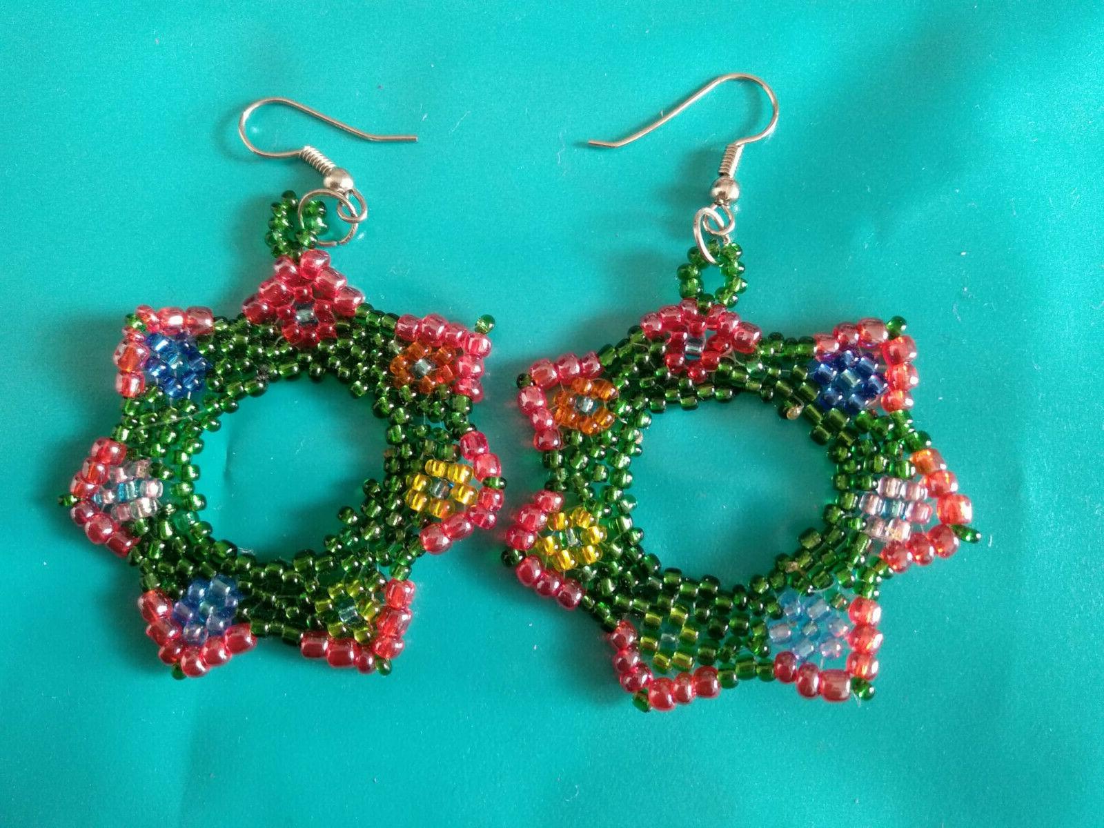 orecchini rainbow flowers handmade