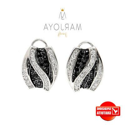 orecchini rettangolari a lobo con pave di