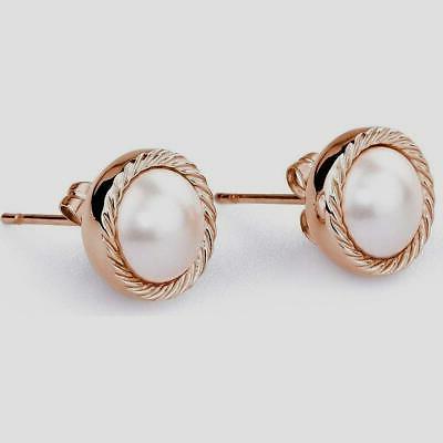 orecchini riflessi acciaio rose con perle brf21