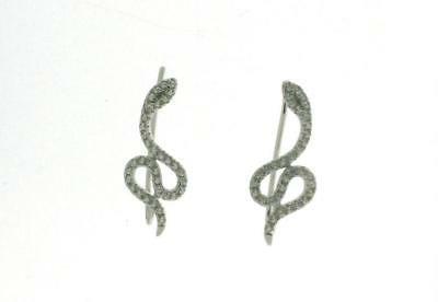 orecchini serpente argento 925 rodiato brillanti serpentina
