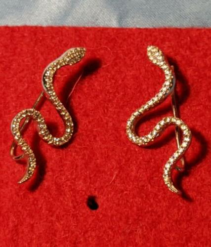 orecchini serpente argento brillantini donna gioielli snakes