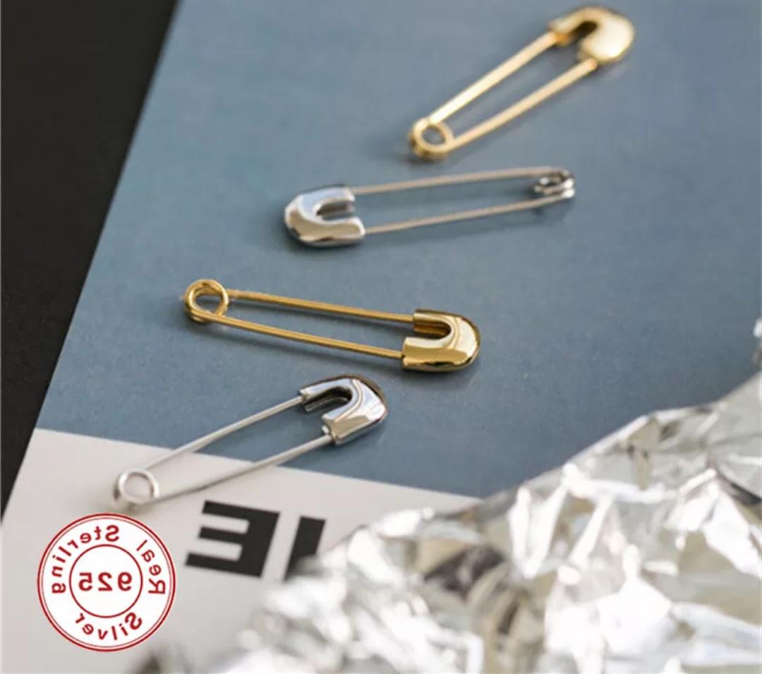 orecchini spilla da balia argento 925 oro