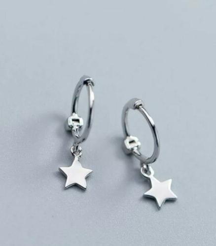 orecchini stella argento 925 cerchio piccoli regalo