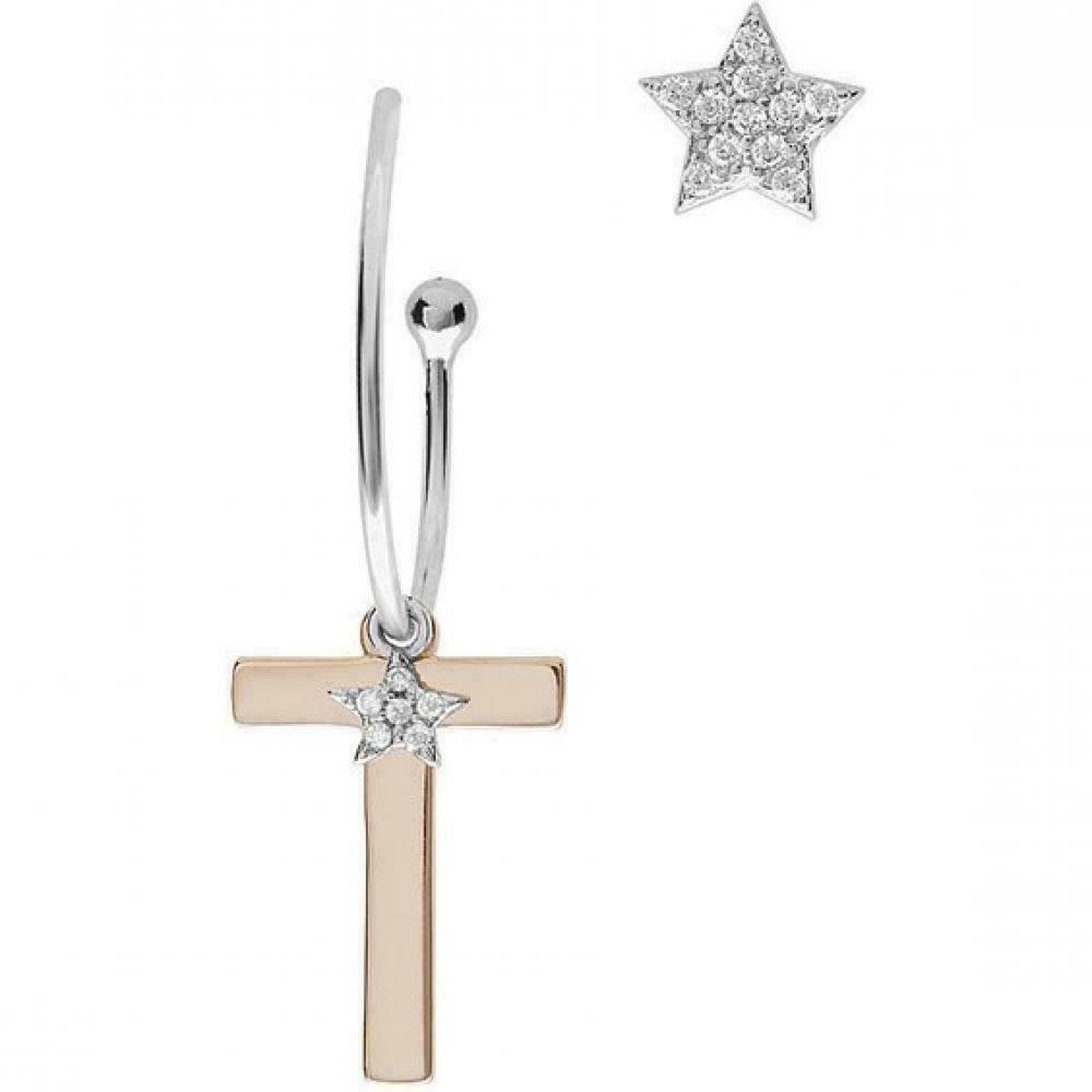 orecchini stella lettera t ora 167 argento
