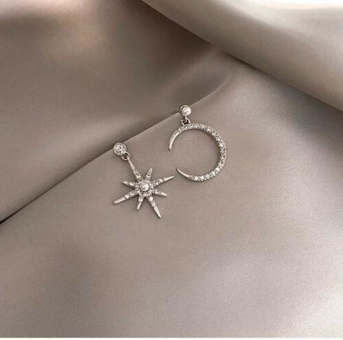 orecchini stella luna strass con dettagli perla