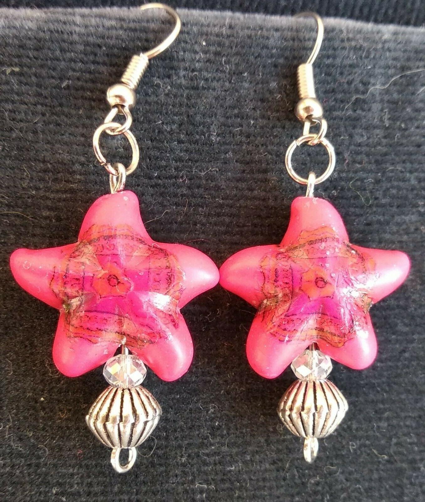 orecchini stella rosa fucksia e aquilone boho