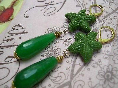 orecchini stelle marine agata verde earrings vintage